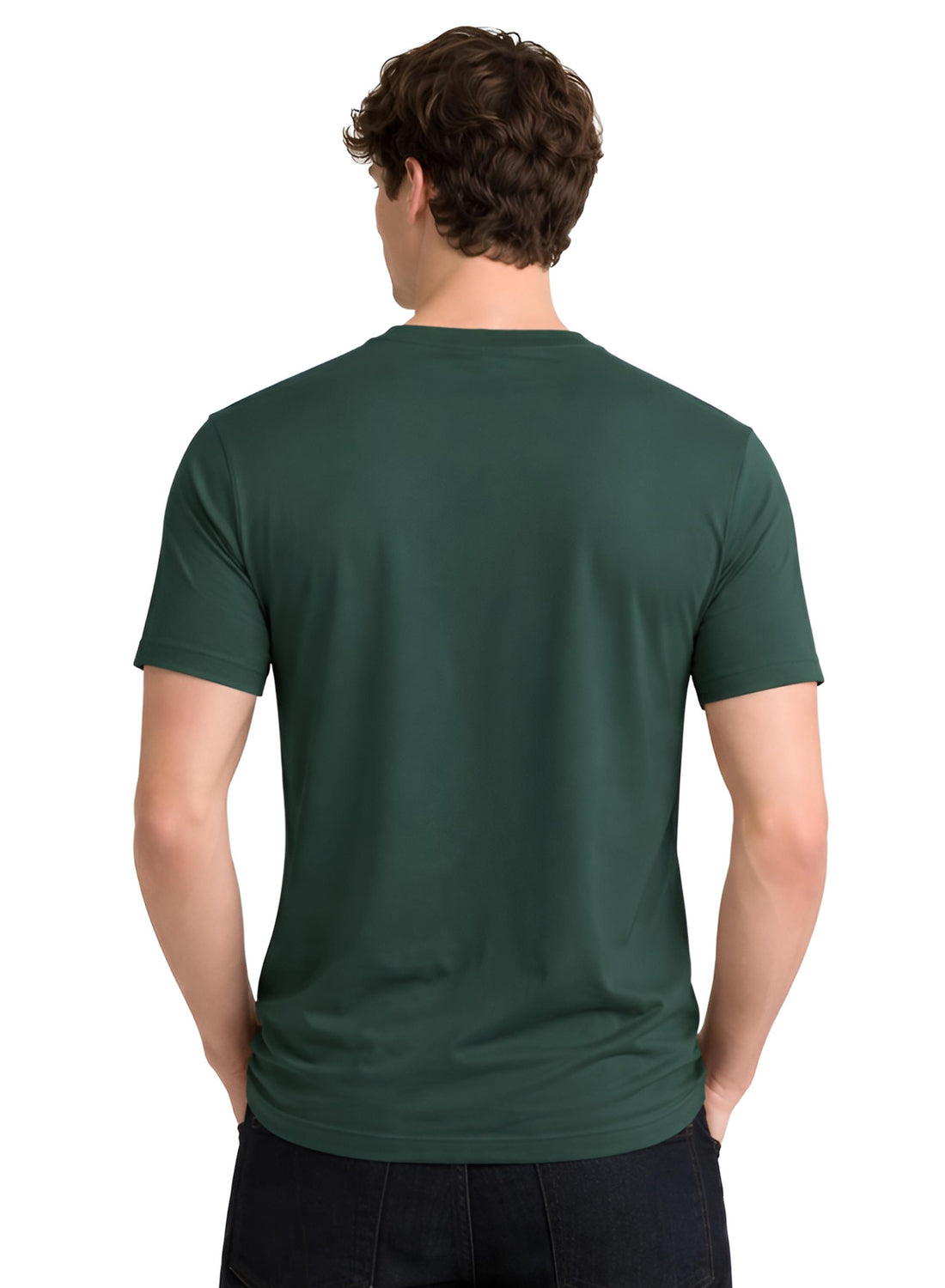 Men Green Classic Printed T-Shirt