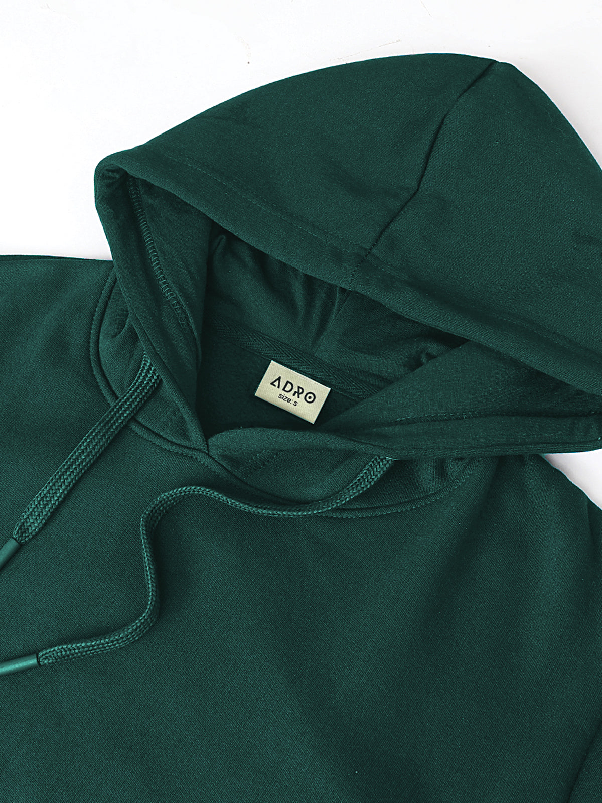 Men Green Cotton Fleece Printed Hoodie