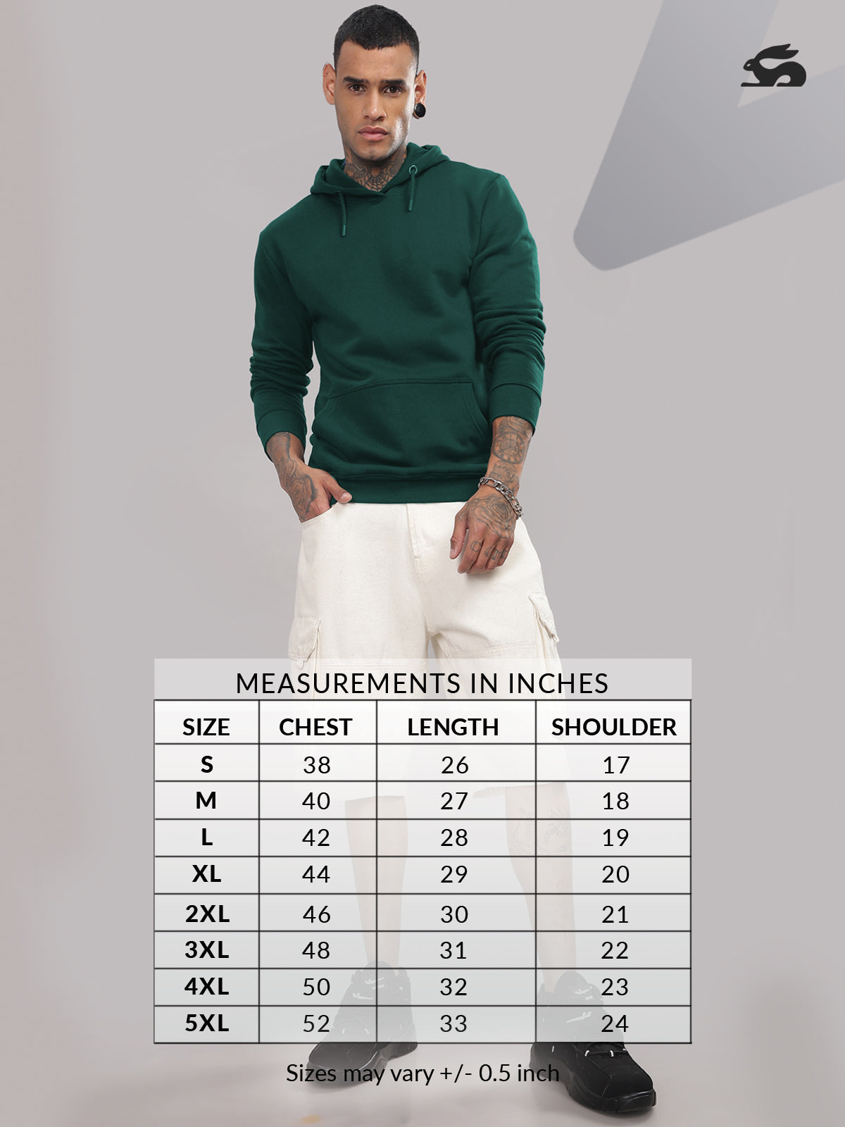 Men Green Cotton Fleece Printed Hoodie