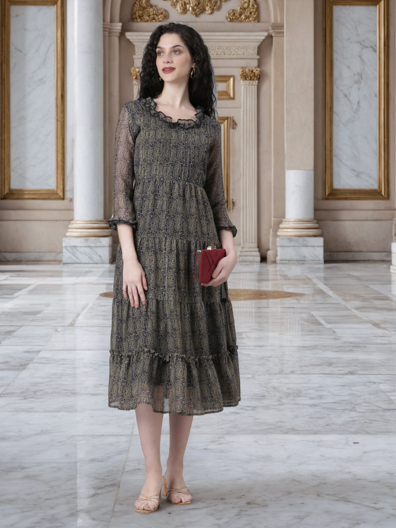 Women Soft Bloom Chiffon Dress