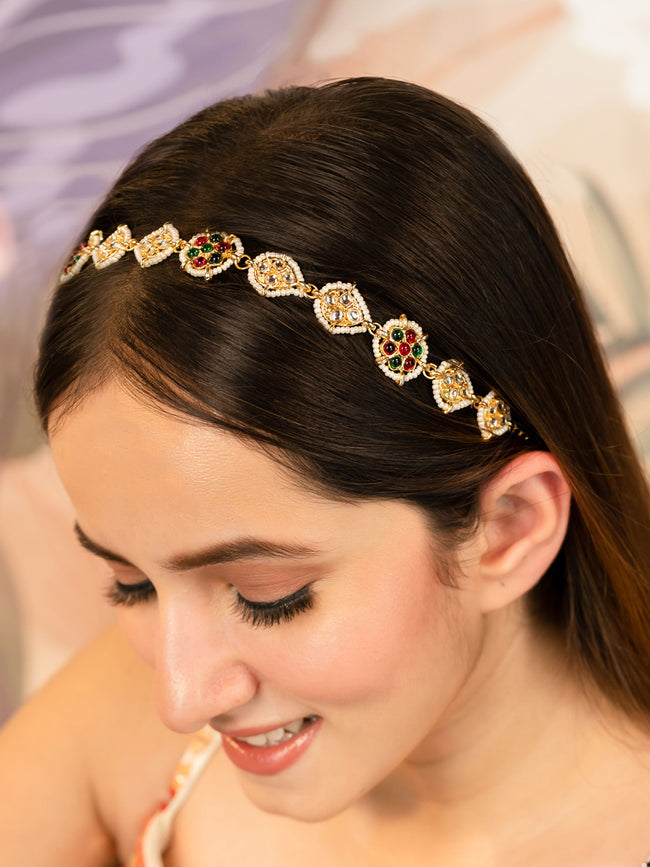 Women Multi Gold Plated Hair Band