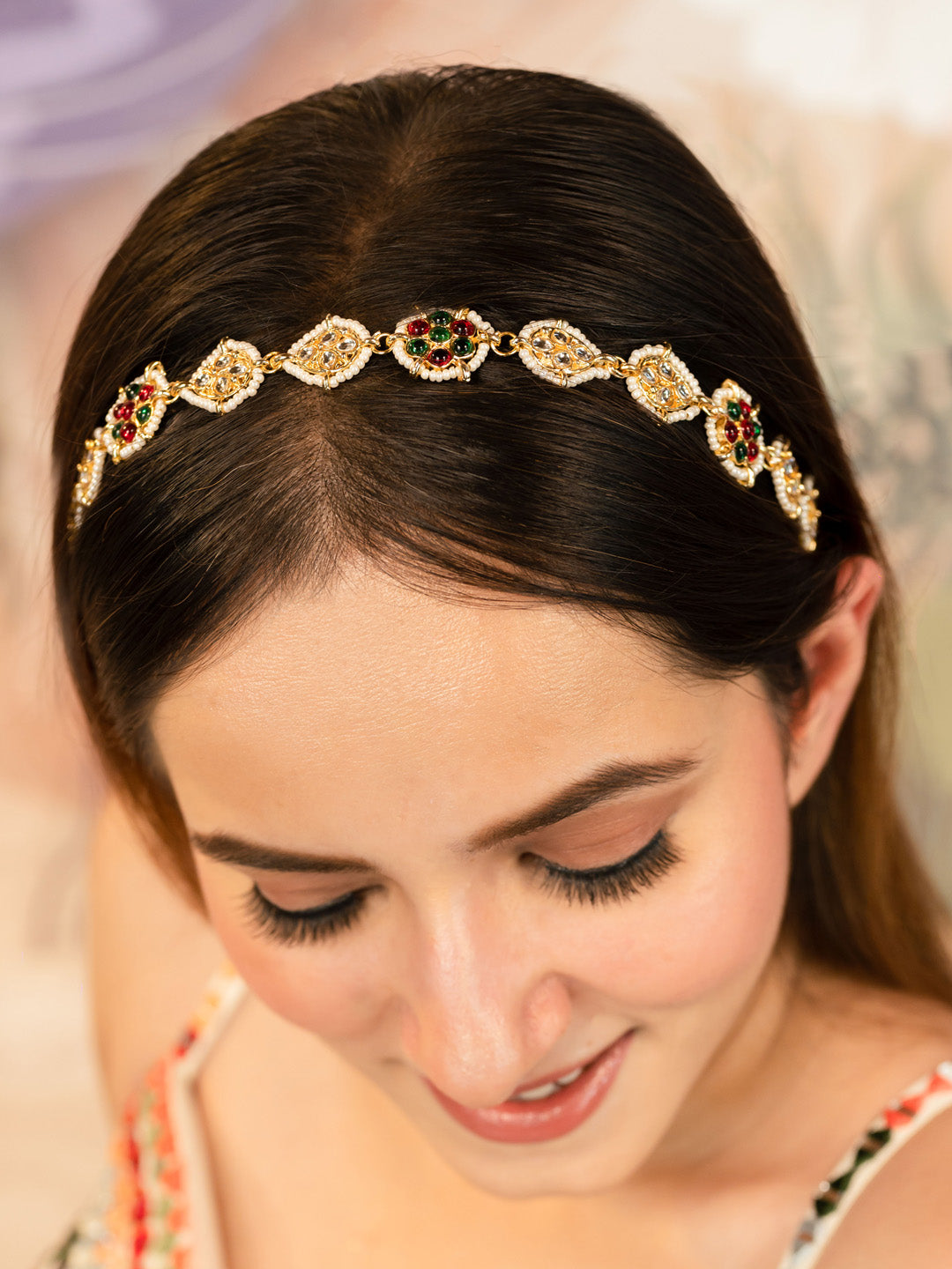 Women Multi Gold Plated Hair Band