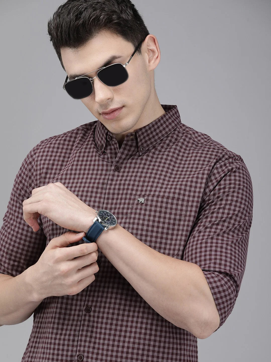 Men Maroon Casual Shirt