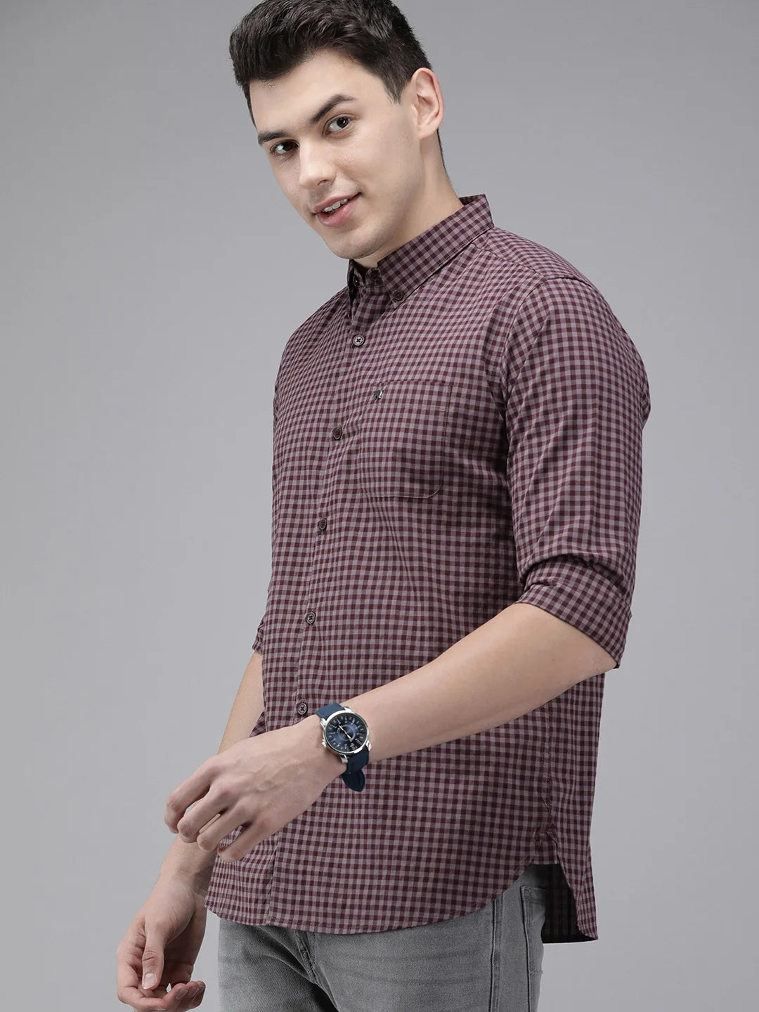 Men Maroon Casual Shirt