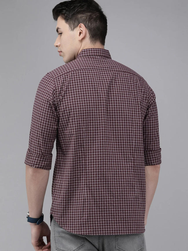 Men Maroon Casual Shirt