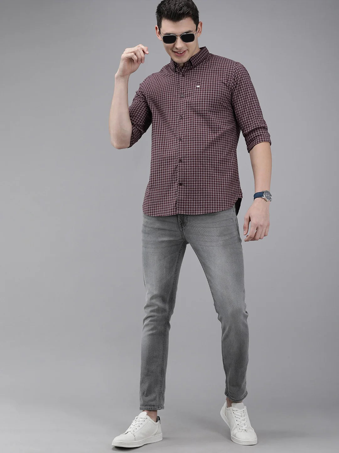 Men Maroon Casual Shirt