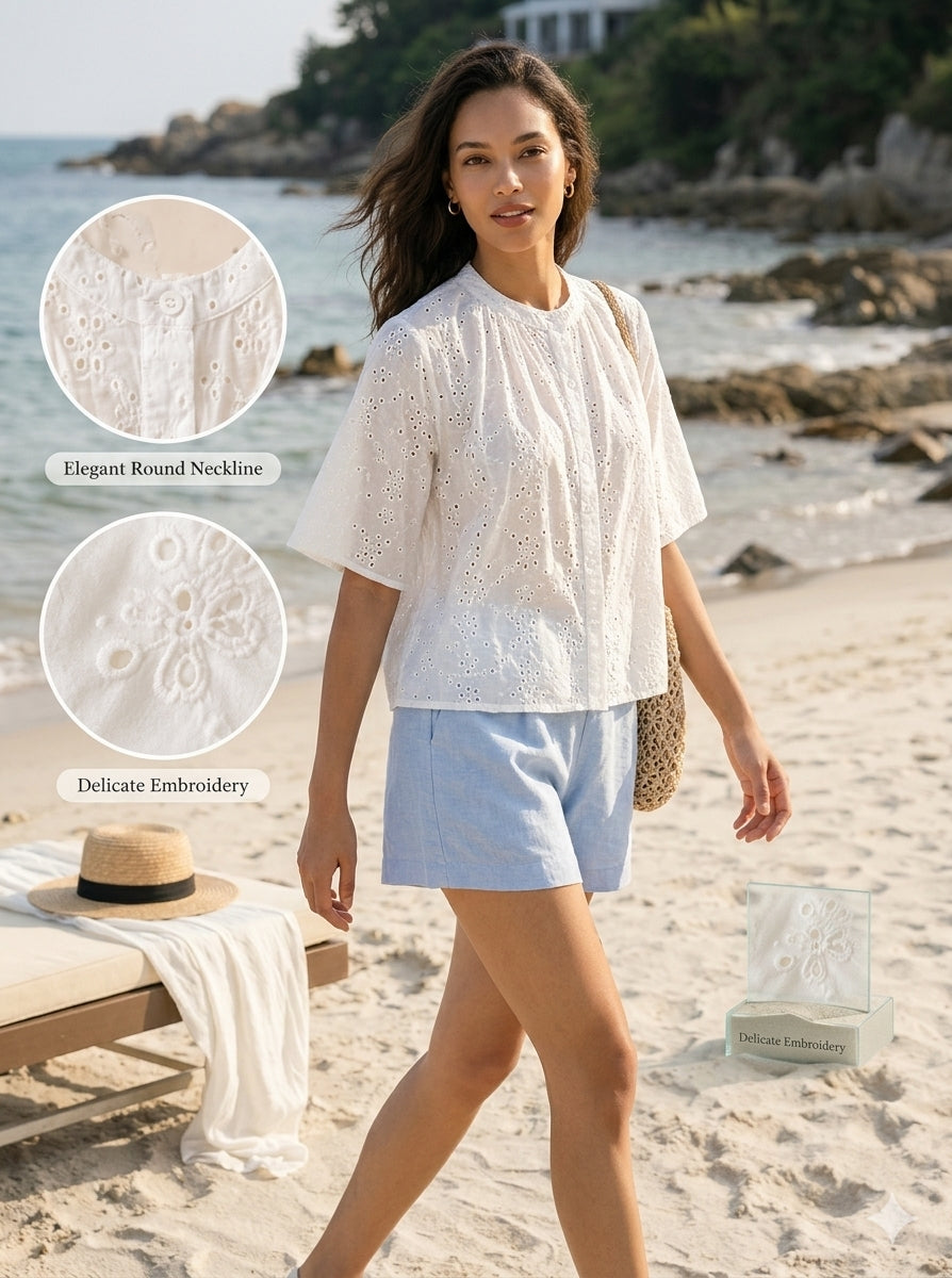 Women White Flutter Sleeve Relaxed Top