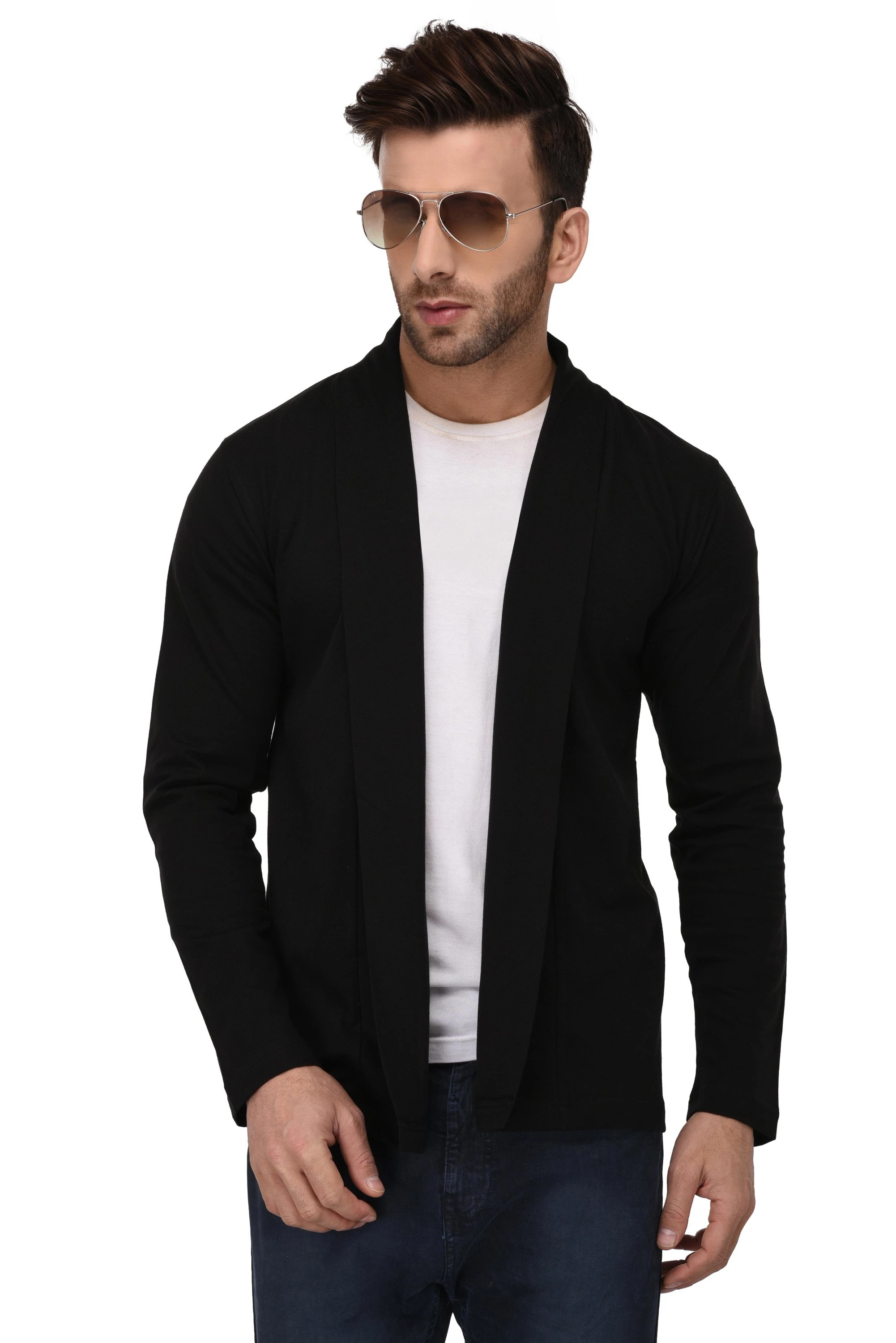 Men Open Cardigan Full Sleeve Shrug
