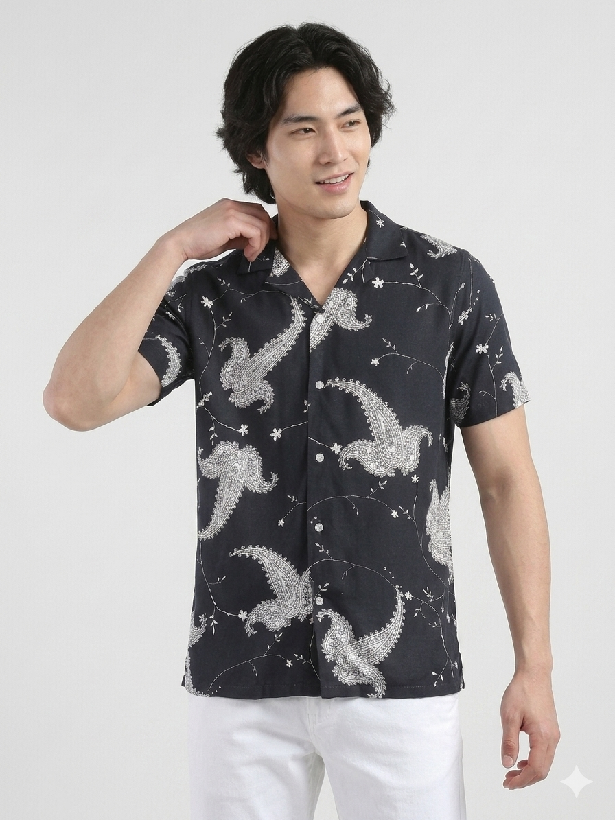 Men Black Comfort Fit Shirts