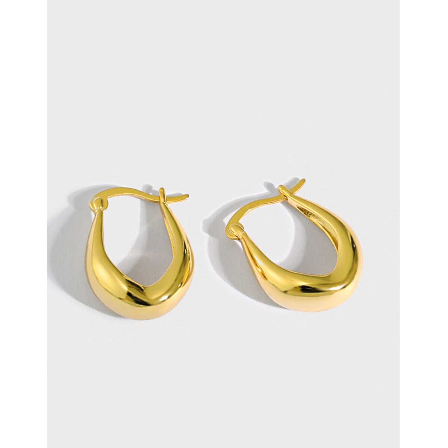 Sleek Glittered Teardrop Hoops