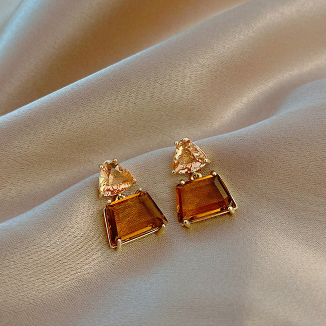 Luxury Champagne Crystal Dangle Earring