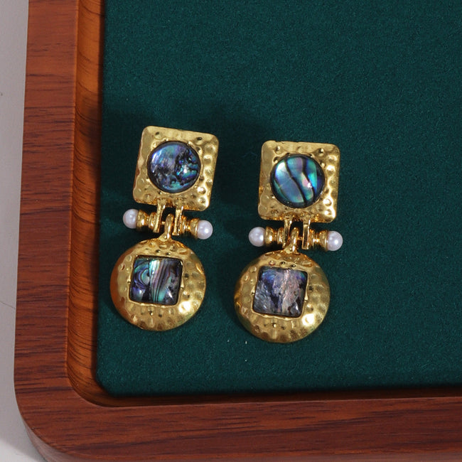 Abalone Shell Multicolor Pearl Pin Earring