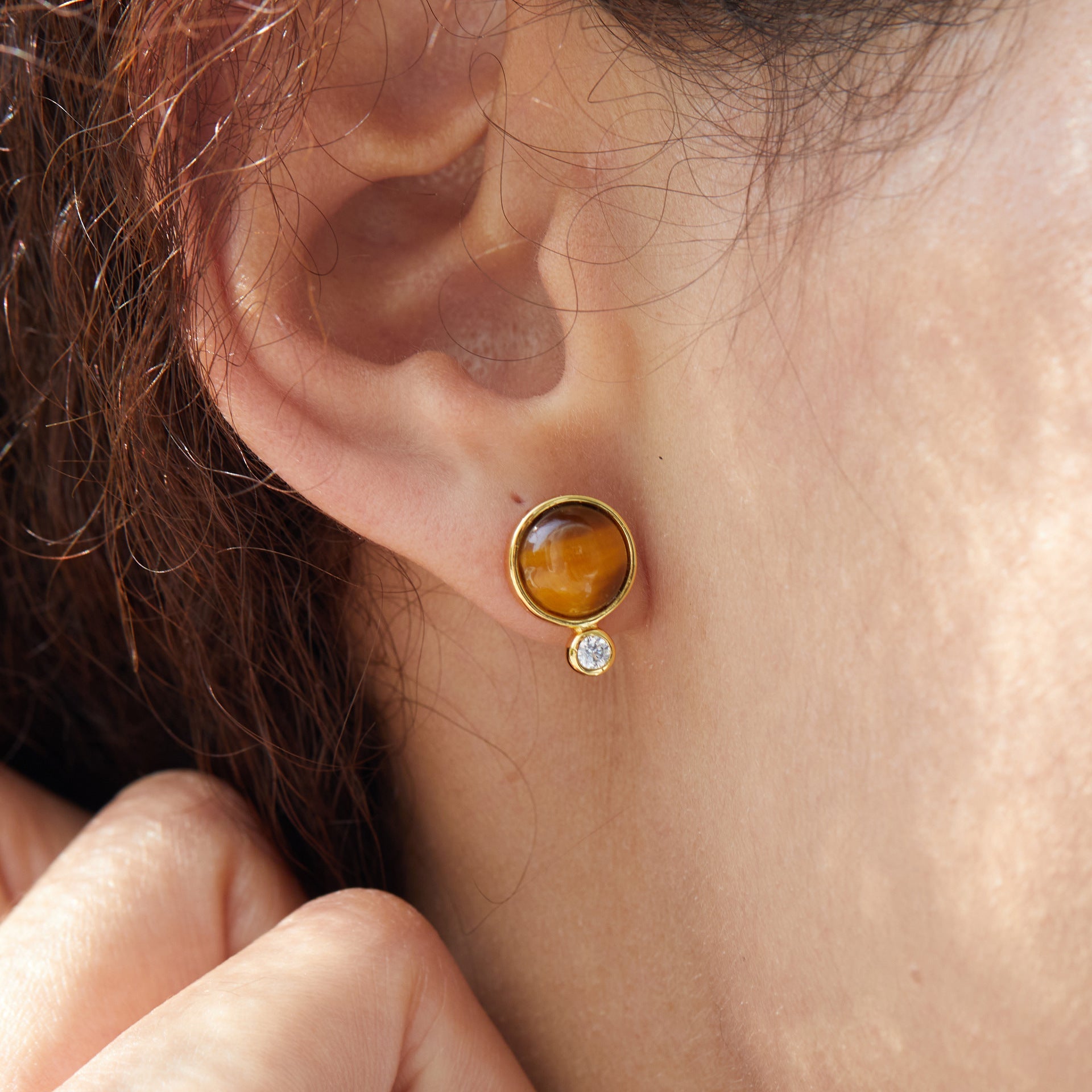 Tiger Eye Stone Earring