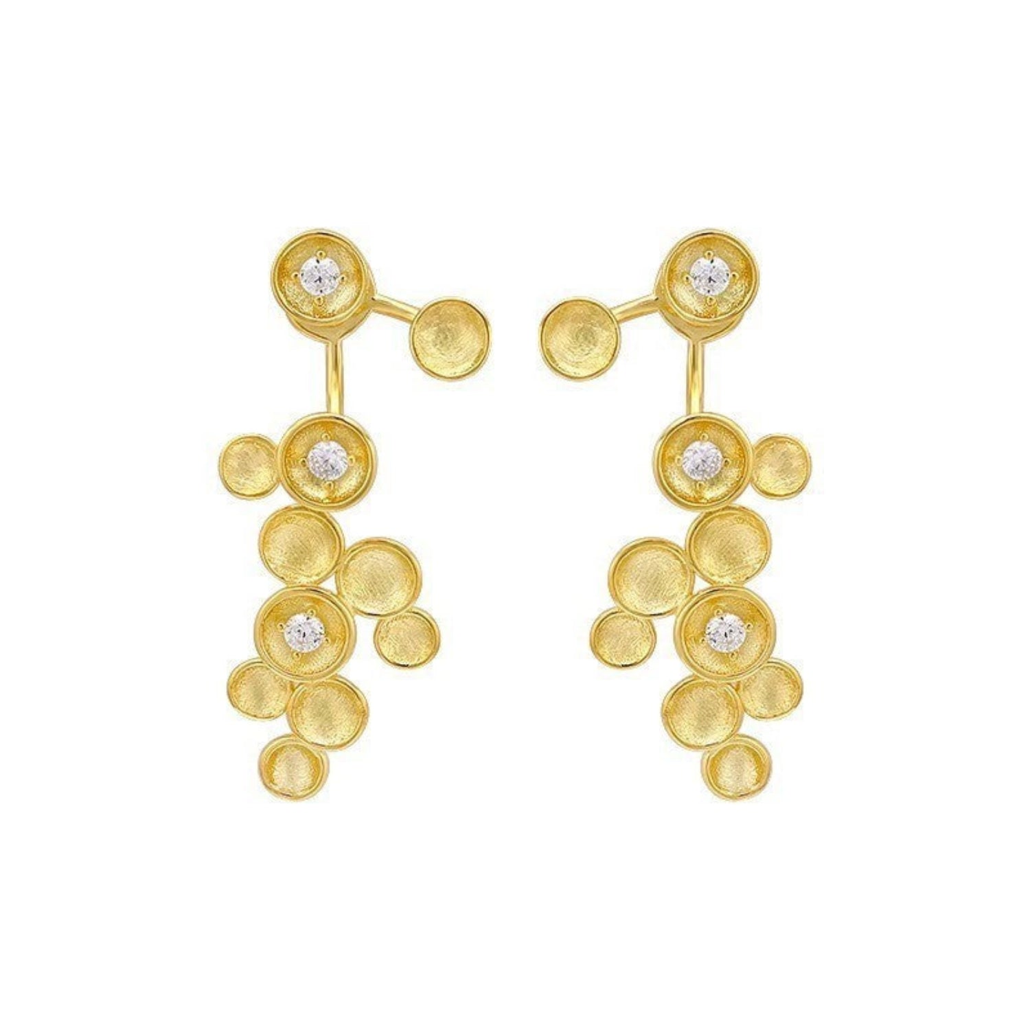 Golden Galaxy Cluster Drop Earring
