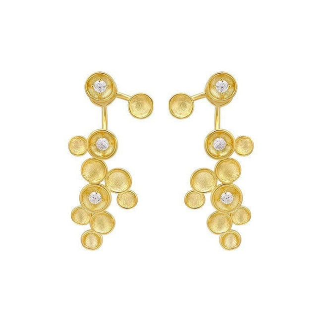 Golden Galaxy Cluster Drop Earring