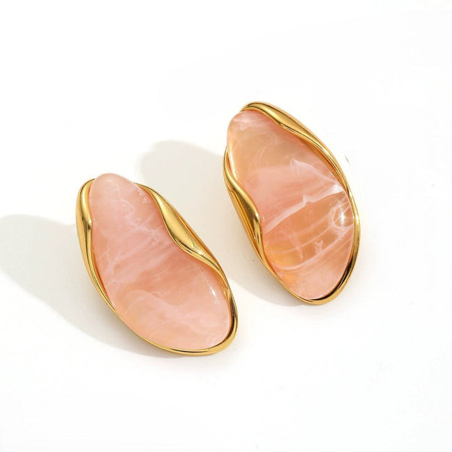 Blush Aura Sculpted Stud Earring