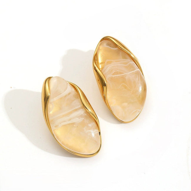 Golden Mist Sculpted Stud Earring