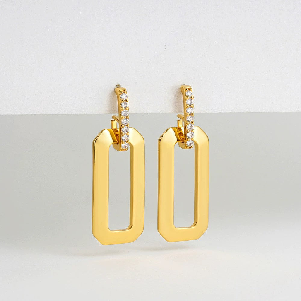 Golden Luxe Geometric Drop Earring