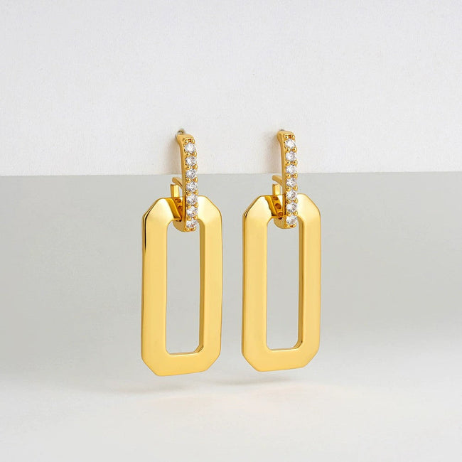 Golden Luxe Geometric Drop Earring