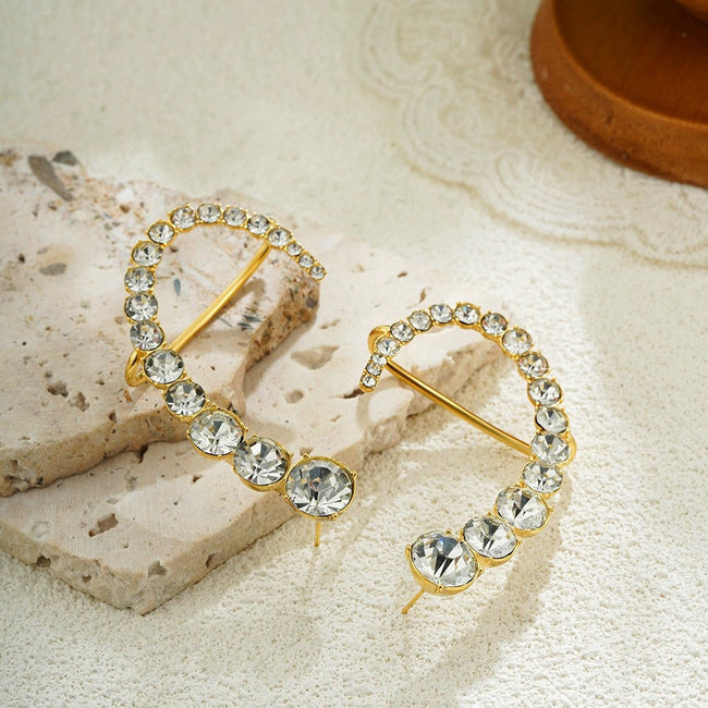 Crystal Luxe Arc Hoop Earring