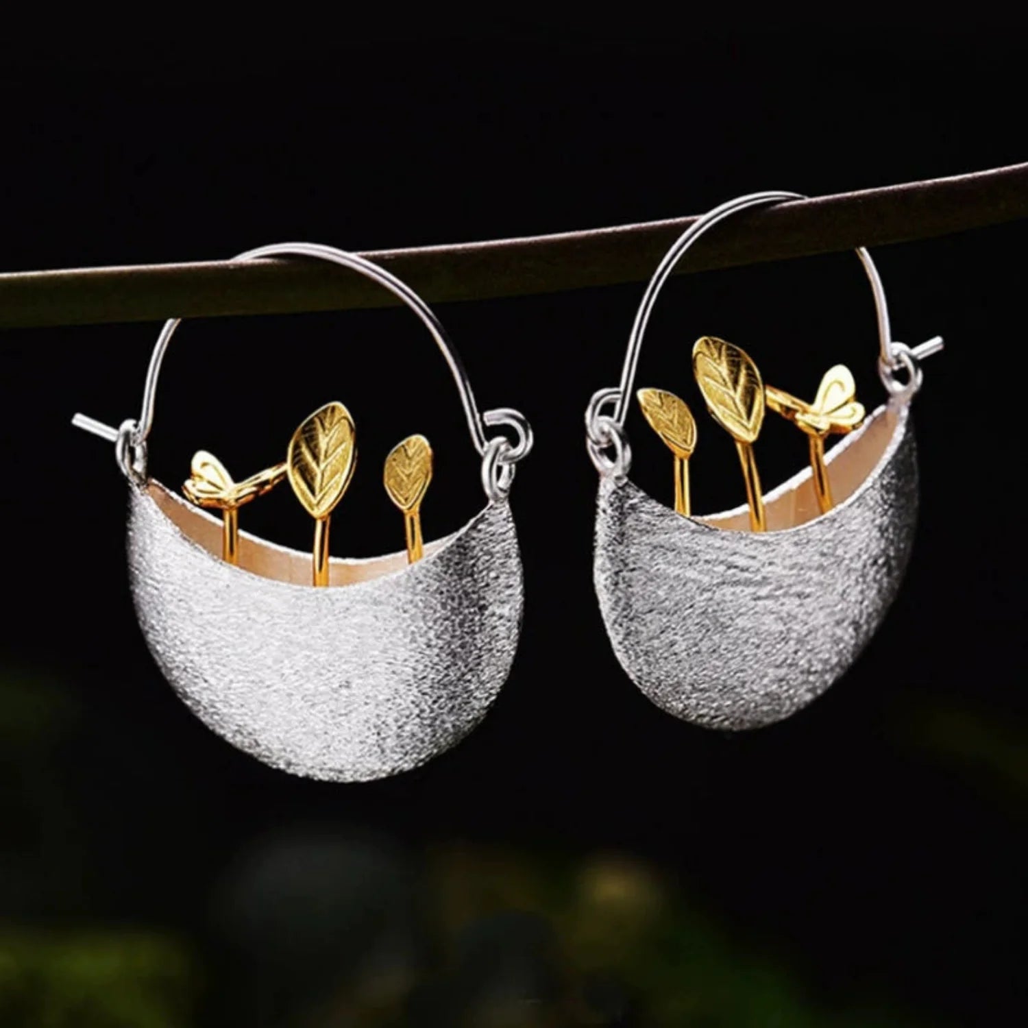 Floral Basket Earrings
