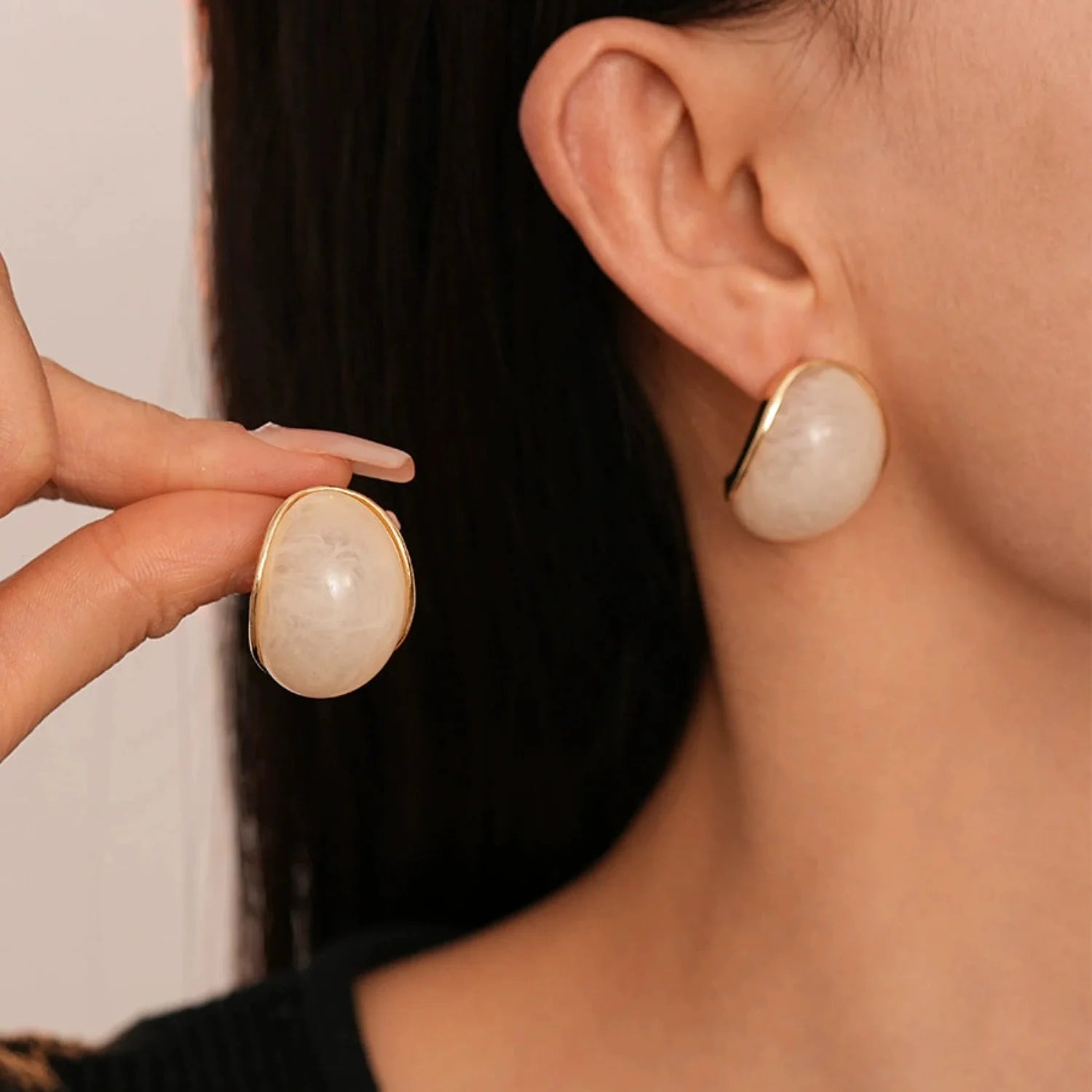 White Pearls Stud Earrings