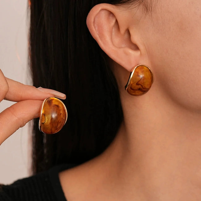 Brown Pearls Stud Earrings