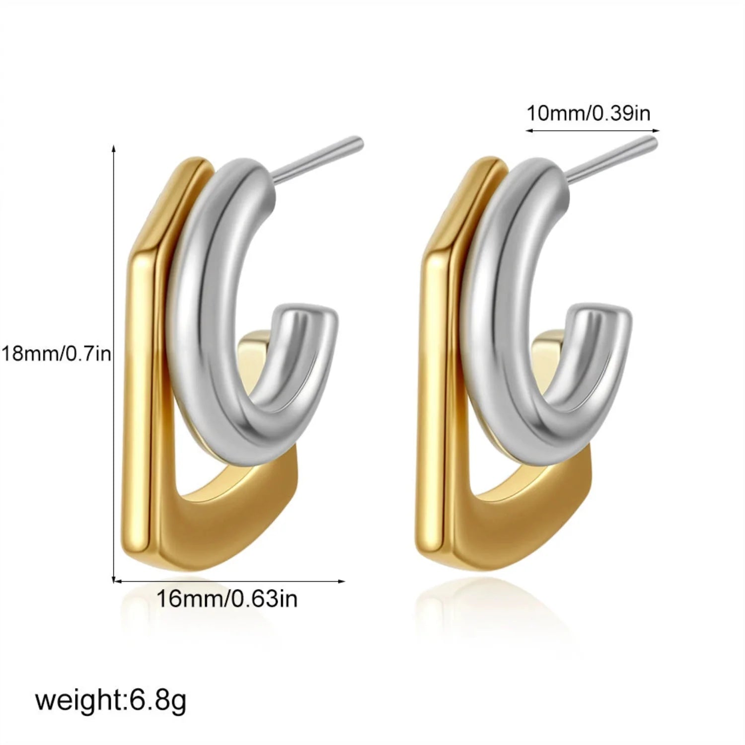 Sculpted Square Dual Hoop