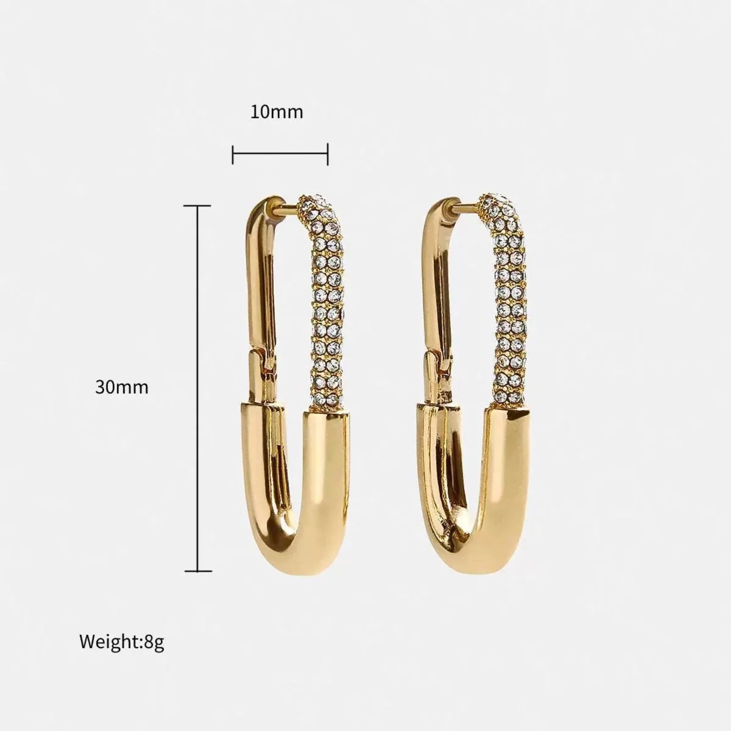 Pavé Crystal Safety Pin Hoops