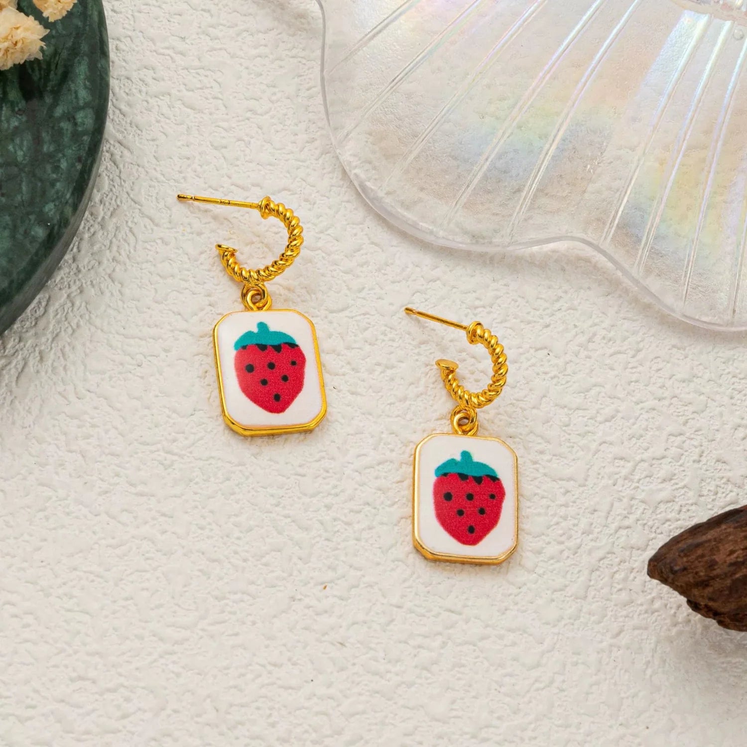 Namel Strawberry Square Dangles