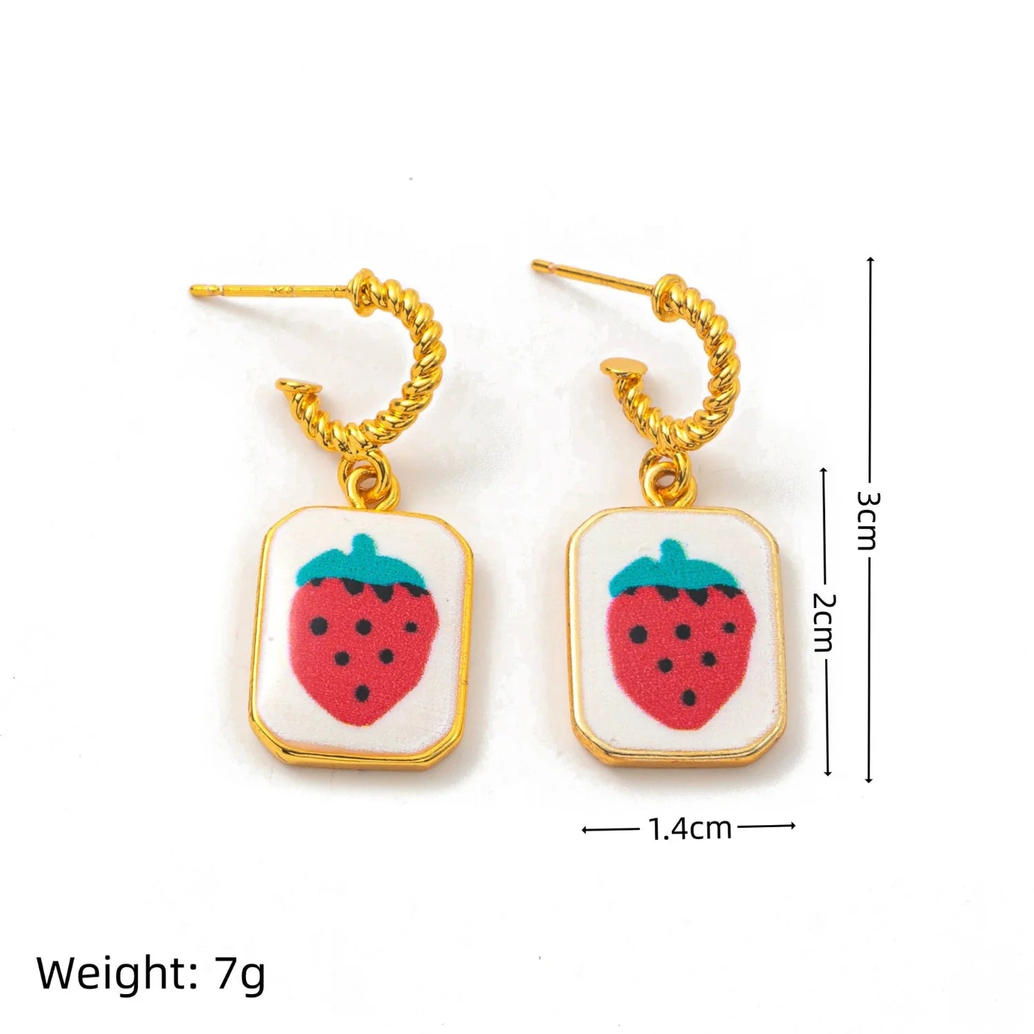 Namel Strawberry Square Dangles