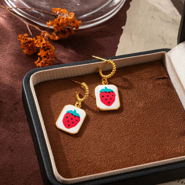 Namel Strawberry Square Dangles