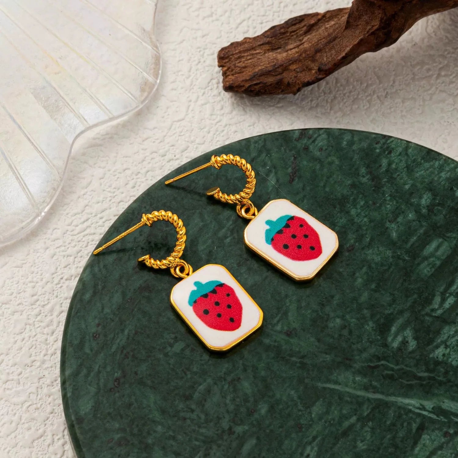 Namel Strawberry Square Dangles