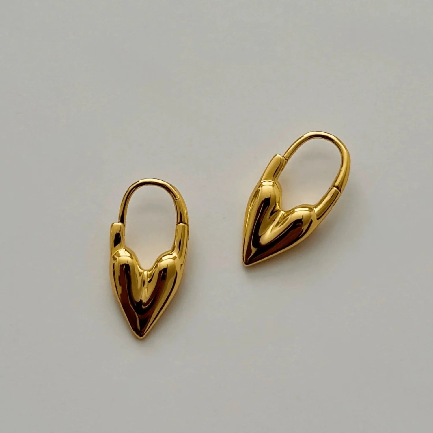 Golden Heart Hoop Earrings
