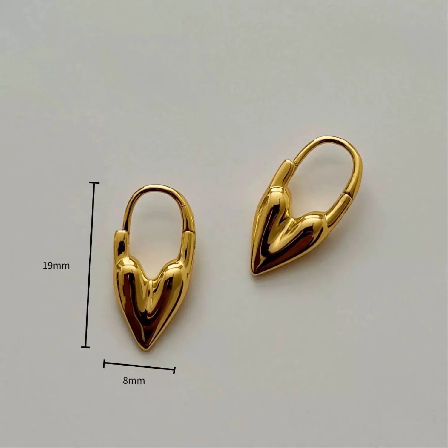 Golden Heart Hoop Earrings