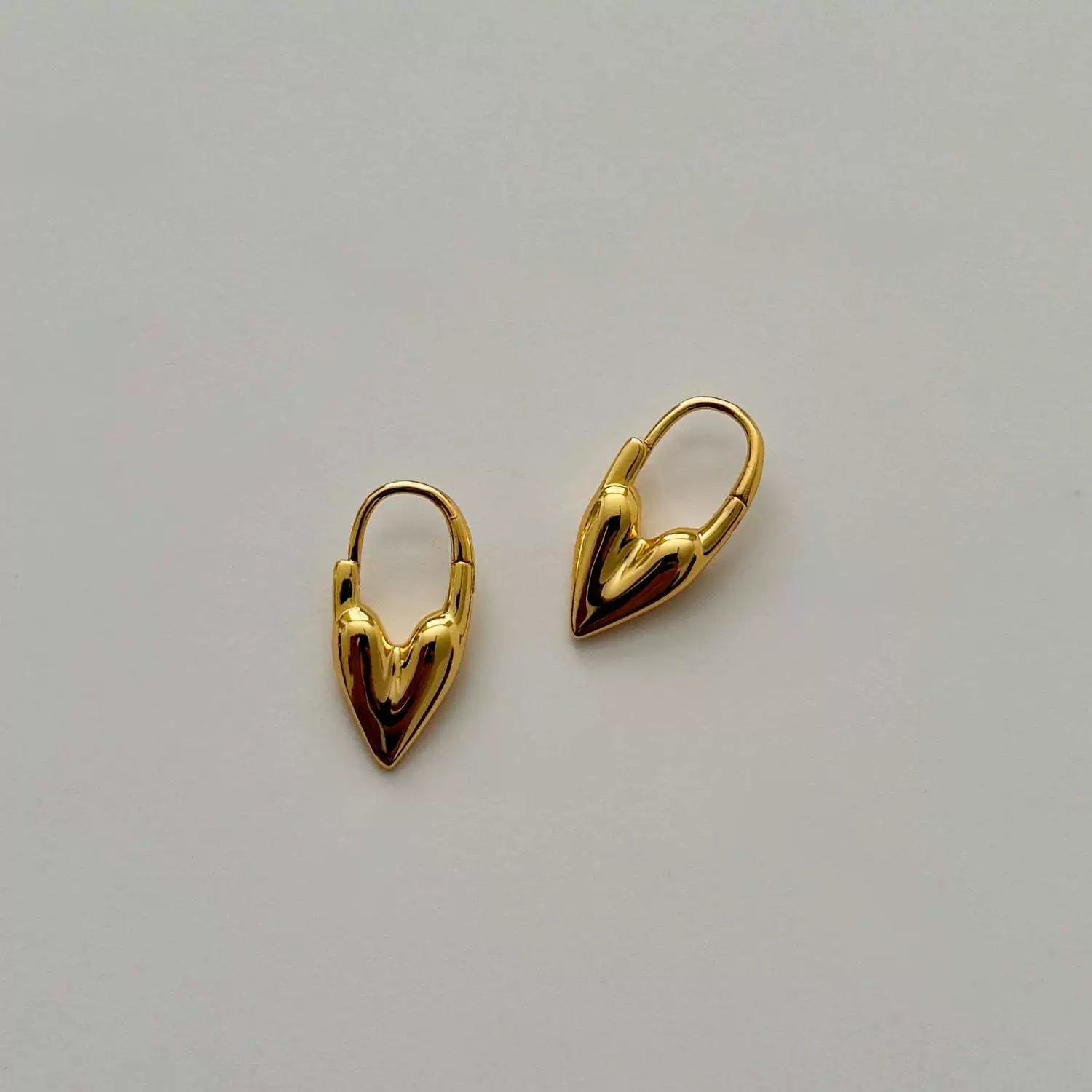Golden Heart Hoop Earrings