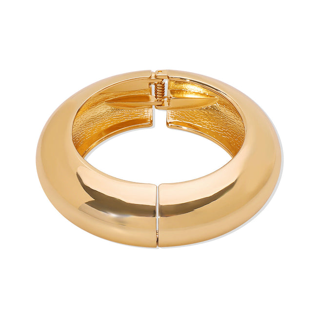 Chunky Wide Bangle Gold Bracelet