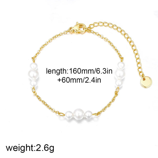 Minimalist Pearl Chain Bracelet