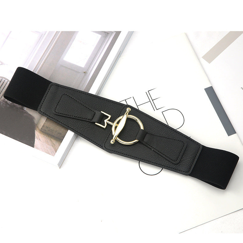 Women Black Coat Girdle Elastic Belt