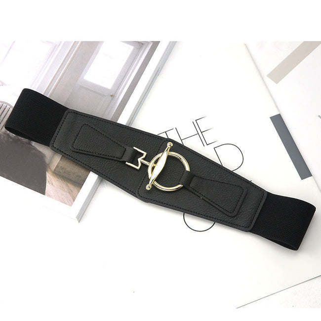 Women Black Coat Girdle Elastic Belt