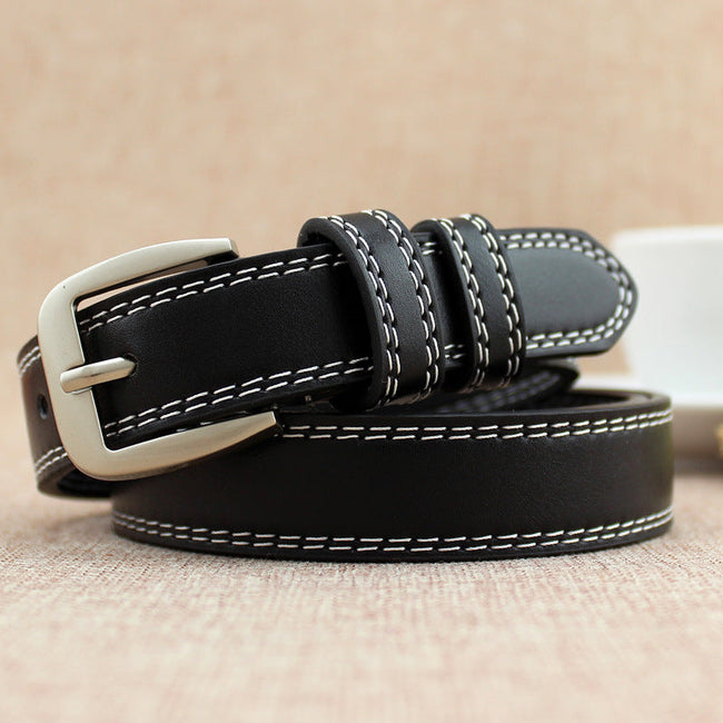 Women Black Retro Fashion Pin Buckle Belt
