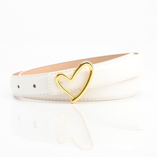 Women White Love Buckle Belt