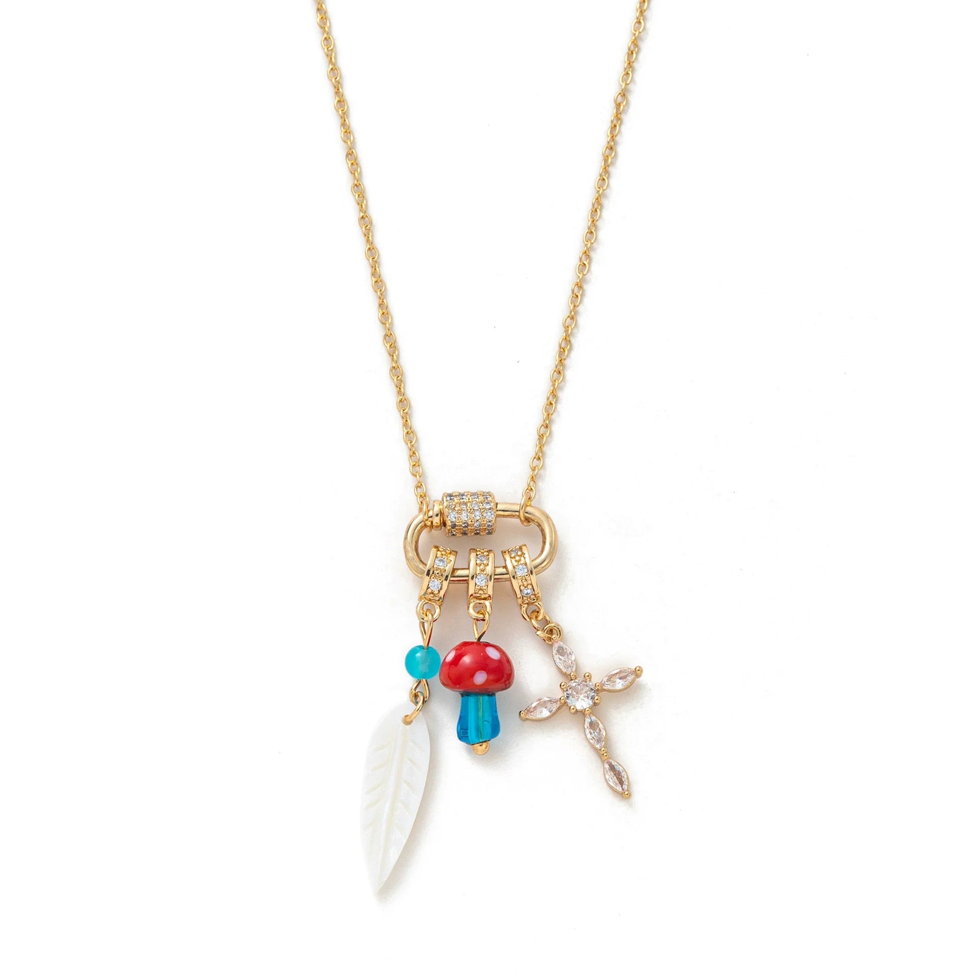 Fashionable Niche Design Heart Love Mashroom Cute Versatile Women Necklace