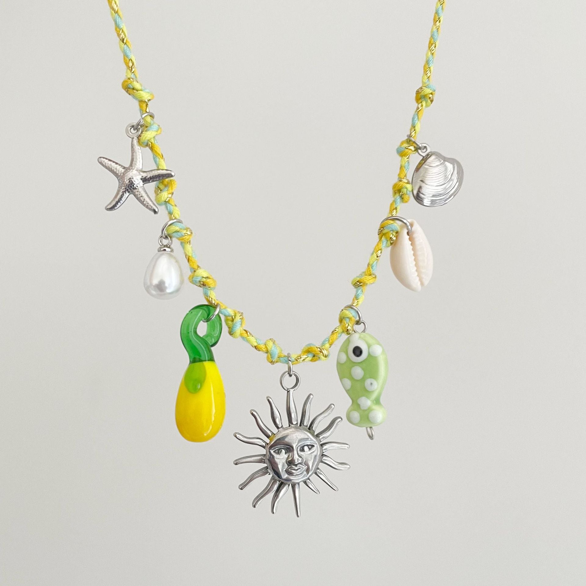 Silver Sun Dopamine Rope Necklace