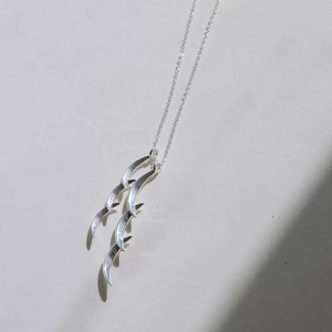 Silver Crescent Layered Necklace