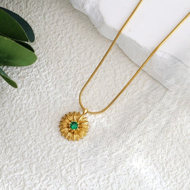 Emerald Bloom Pendant Necklace