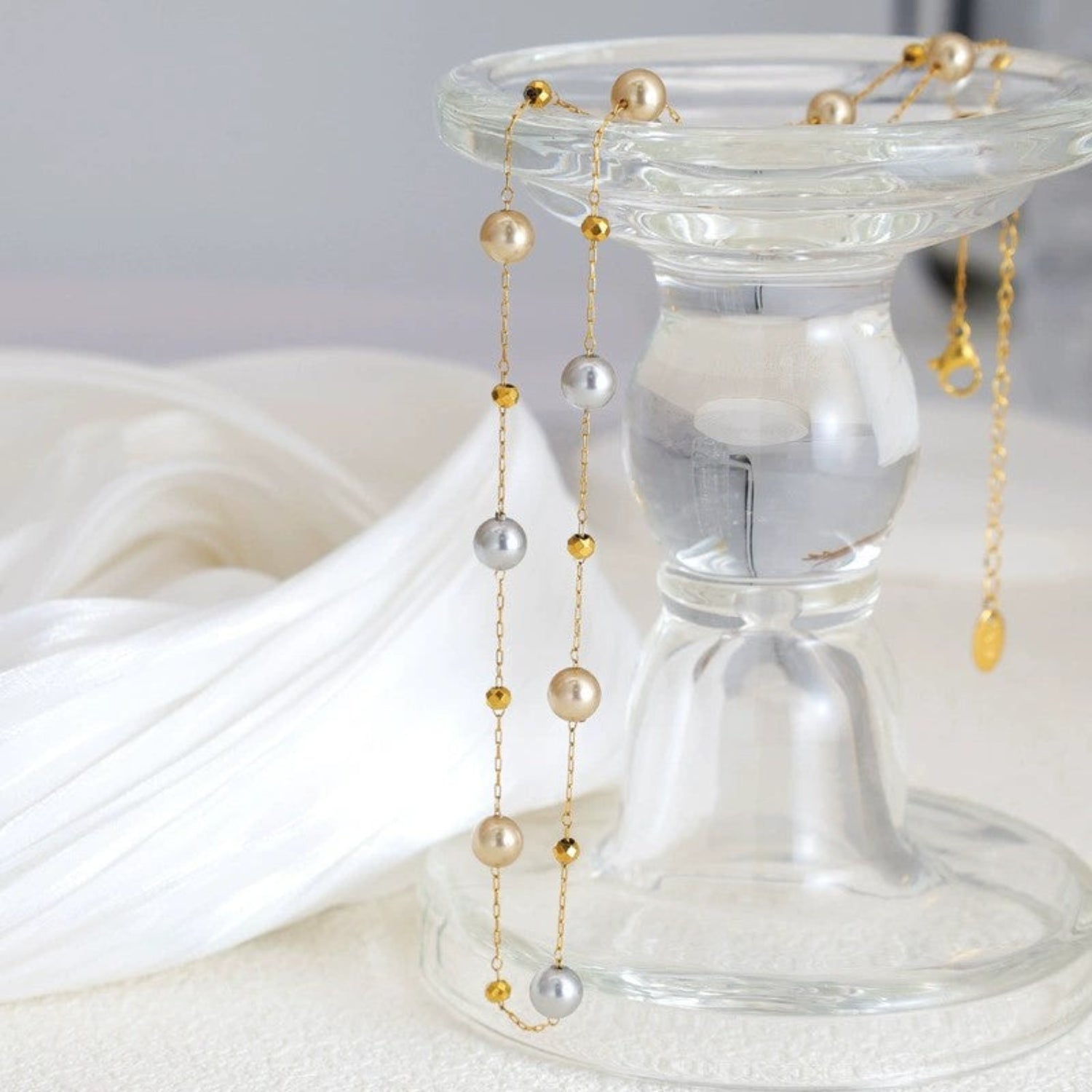 Golden Harmony Beaded Necklace