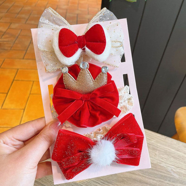 Red Velvet Princess Hair Tie Set (Pack Of 3)
