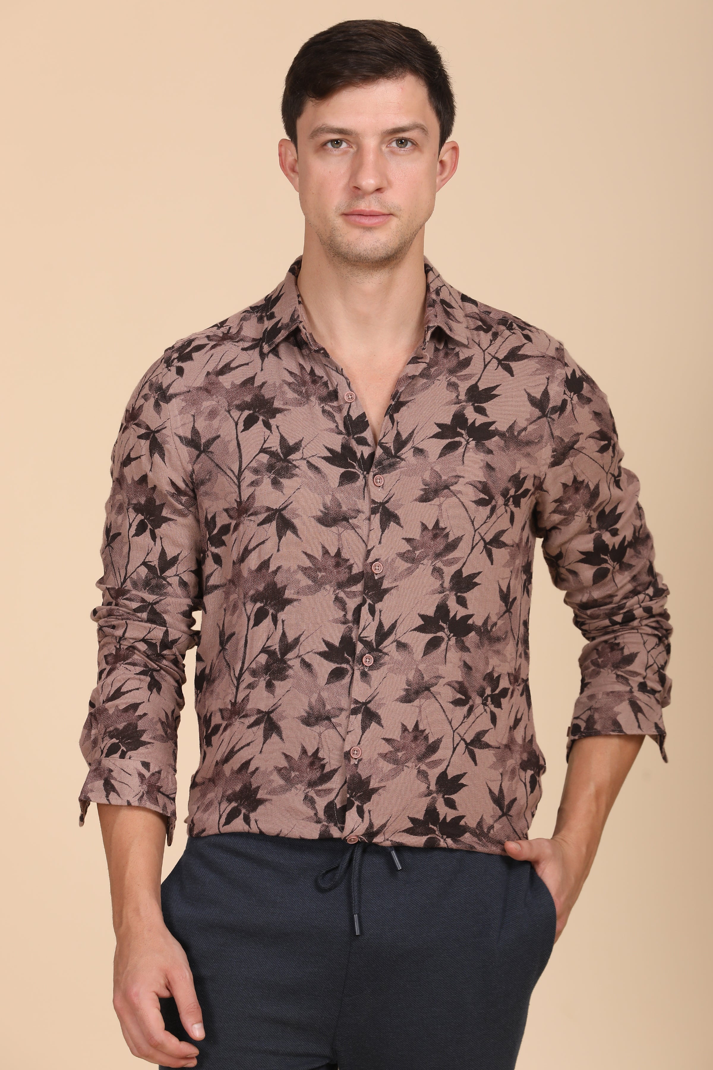 Men Double Layered Printed Shirt