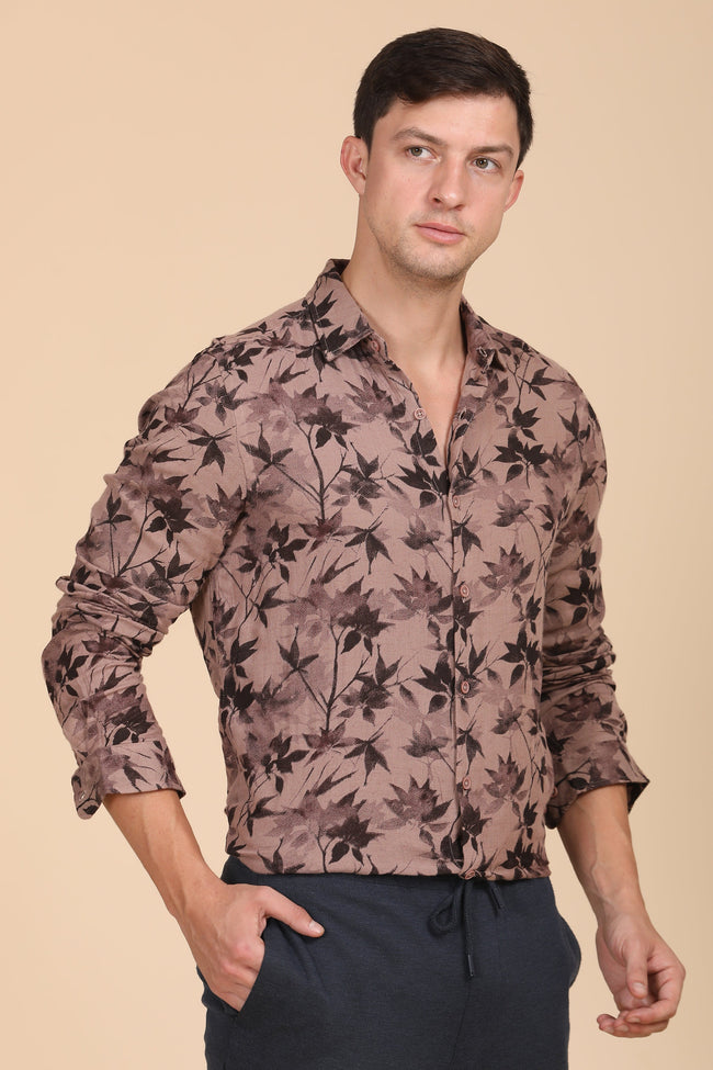 Men Double Layered Printed Shirt